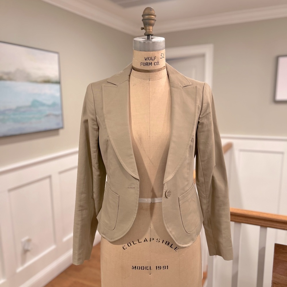 KENAR blazer, color beige, fully lined, size small.